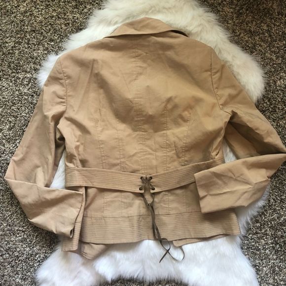 Philippe Dubuc Tan Tie Back Sports Coat Blazer - Picture 5 of 6